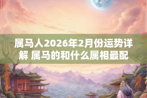 属马人2026年2月份运势详解 属马的和什么属相最配