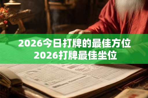 2026今日打牌的最佳方位 2026打牌最佳坐位