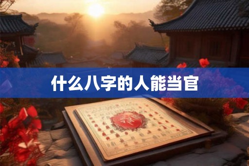 什么八字的人能当官
