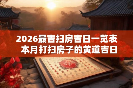 2026最吉扫房吉日一览表  本月打扫房子的黄道吉日查询