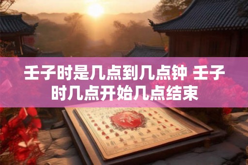 壬子时是几点到几点钟 壬子时几点开始几点结束