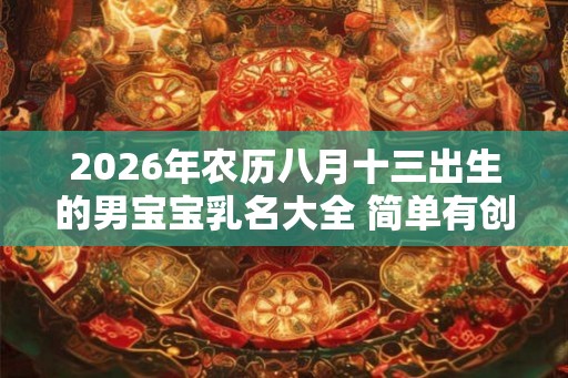 2026年农历八月十三出生的男宝宝乳名大全 简单有创意
