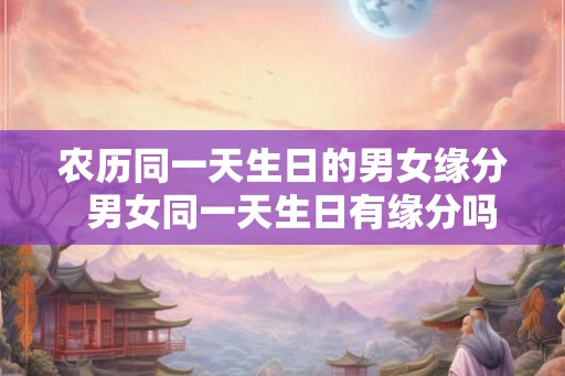 农历同一天生日的男女缘分  男女同一天生日有缘分吗