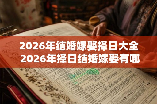 2026年结婚嫁娶择日大全 2026年择日结婚嫁娶有哪些好日子