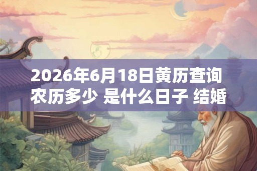 2026年6月18日黄历查询 农历多少 是什么日子 结婚吉时