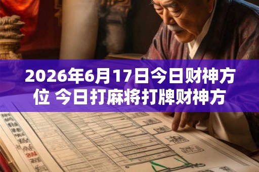 2026年6月17日今日财神方位 今日打麻将打牌财神方位 2026年6月17日今日财神方位 今日打麻将打牌财神方位