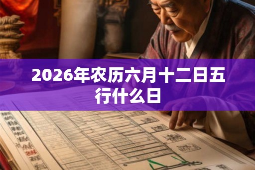 2026年农历六月十二日五行什么日