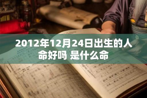 2012年12月24日出生的人命好吗 是什么命