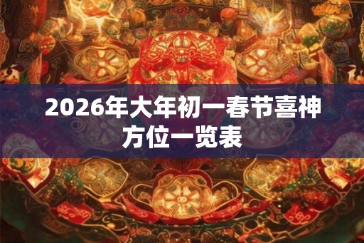 2026年大年初一春节喜神方位一览表