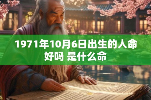 1971年10月6日出生的人命好吗 是什么命