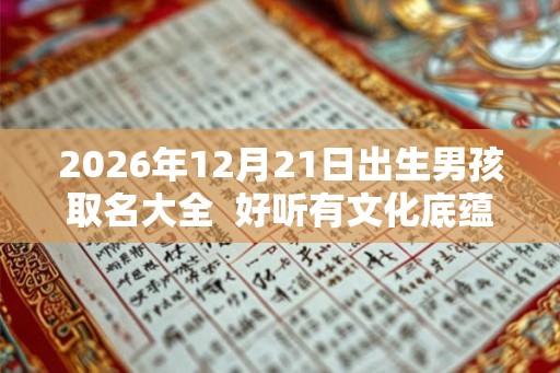 2026年12月21日出生男孩取名大全 好听有文化底蕴的名字 2026年12月21日出生男孩取名大全 好听有文化底蕴的名字