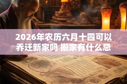2026年农历六月十四可以乔迁新家吗 搬家有什么忌讳