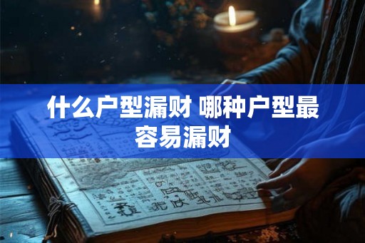 什么户型漏财 哪种户型最容易漏财