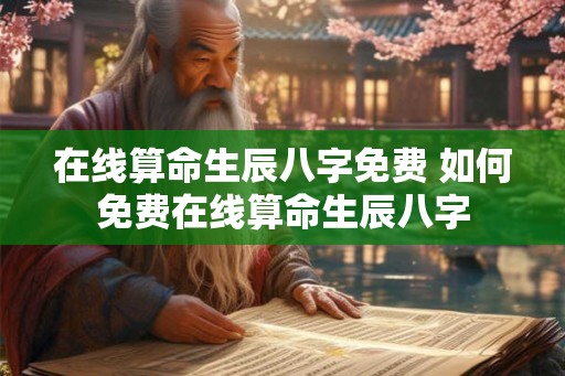 在线算命生辰八字免费 如何免费在线算命生辰八字