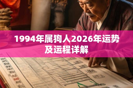 1994年属狗人2026年运势及运程详解