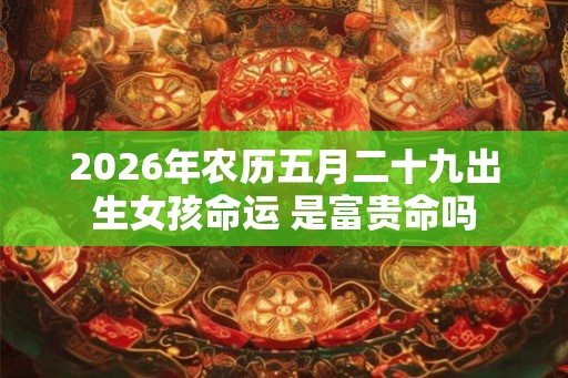 2026年农历五月二十九出生女孩命运 是富贵命吗 2026年农历五月二十九出生女孩命运 是富贵命吗