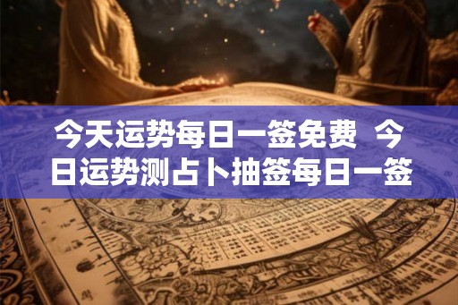 今天运势每日一签免费  今日运势测占卜抽签每日一签