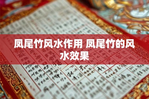 凤尾竹风水作用 凤尾竹的风水效果