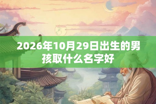 2026年10月29日出生的男孩取什么名字好