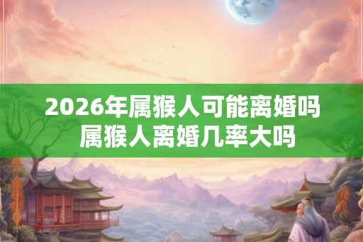 2026年属猴人可能离婚吗  属猴人离婚几率大吗