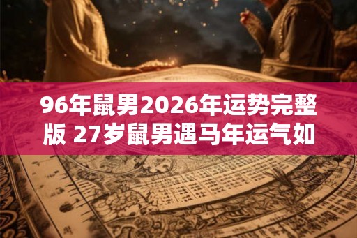 96年鼠男2026年运势完整版 27岁鼠男遇马年运气如何 96年鼠男2026年运势完整版 27岁鼠男遇马年运气如何