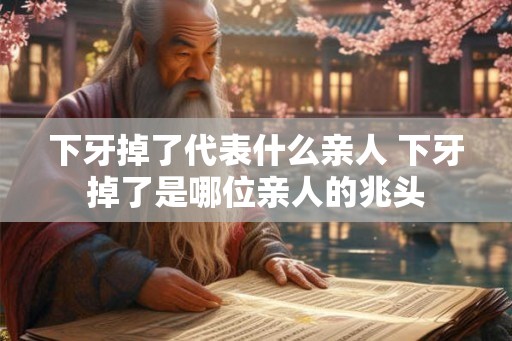 下牙掉了代表什么亲人 下牙掉了是哪位亲人的兆头