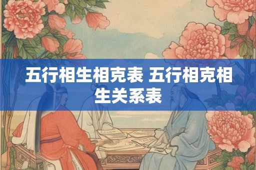 五行相生相克表 五行相克相生关系表
