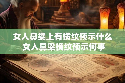 女人鼻梁上有横纹预示什么 女人鼻梁横纹预示何事