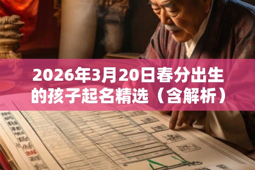 2026年3月20日春分出生的孩子起名精选（含解析）
