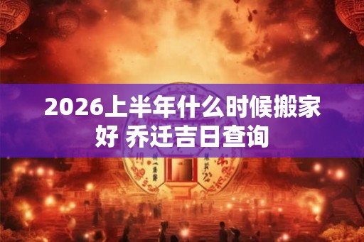 2026上半年什么时候搬家好 乔迁吉日查询