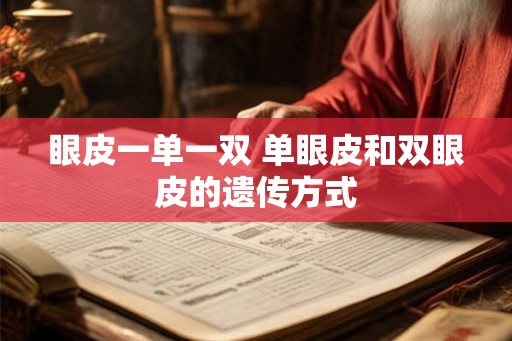 眼皮一单一双 单眼皮和双眼皮的遗传方式