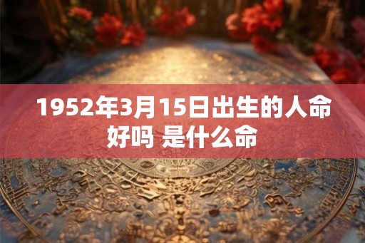 1952年3月15日出生的人命好吗 是什么命 1952年3月15日出生的人命好吗 是什么命