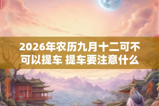 2026年农历九月十二可不可以提车 提车要注意什么