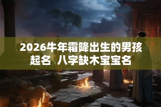2026牛年霜降出生的男孩起名  八字缺木宝宝名