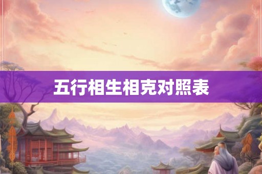 五行相生相克对照表