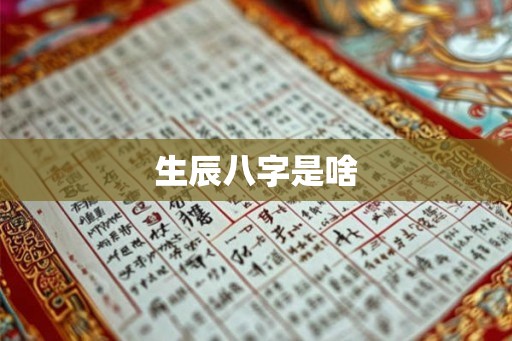 生辰八字是啥
