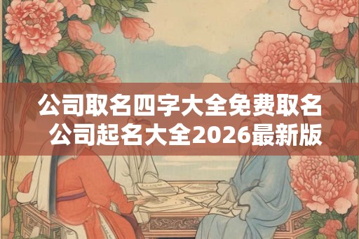 公司取名四字大全免费取名  公司起名大全2026最新版的四字