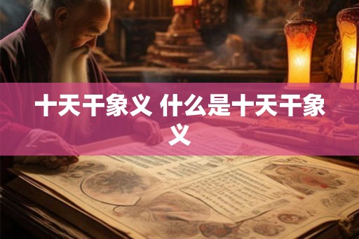 十天干象义 什么是十天干象义 十天干象义 什么是十天干象义