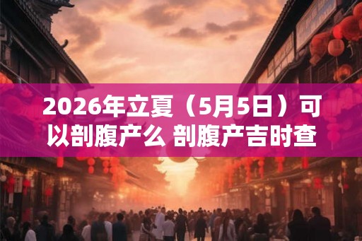2026年立夏（5月5日）可以剖腹产么 剖腹产吉时查询