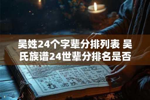 吴姓24个字辈分排列表 吴氏族谱24世辈分排名是否可查