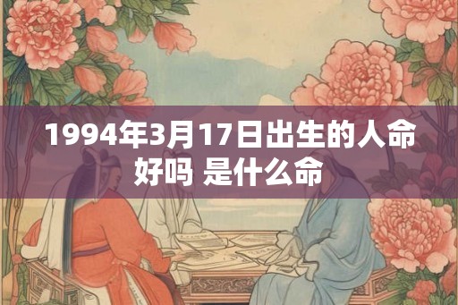 1994年3月17日出生的人命好吗 是什么命 1994年3月17日出生的人命好吗 是什么命