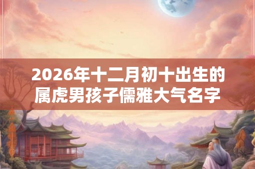 2026年十二月初十出生的属虎男孩子儒雅大气名字