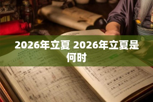 2026年立夏 2026年立夏是何时