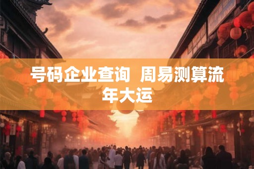 号码企业查询  周易测算流年大运