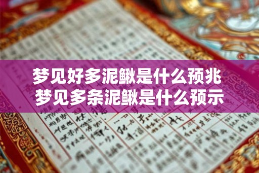 梦见好多泥鳅是什么预兆 梦见多条泥鳅是什么预示