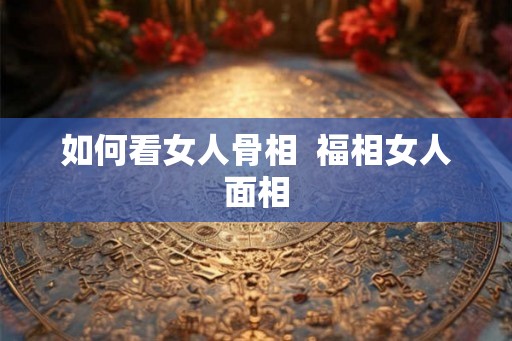 如何看女人骨相  福相女人面相