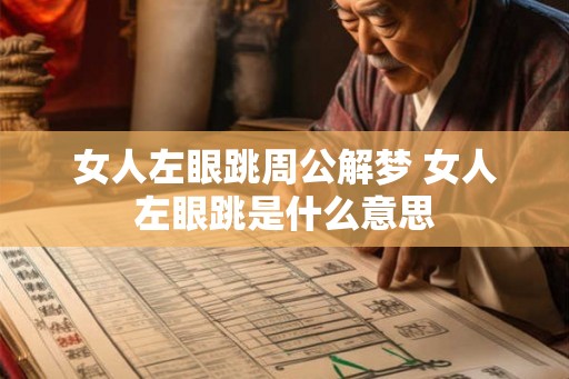 女人左眼跳周公解梦 女人左眼跳是什么意思 女人左眼跳周公解梦 女人左眼跳是什么意思
