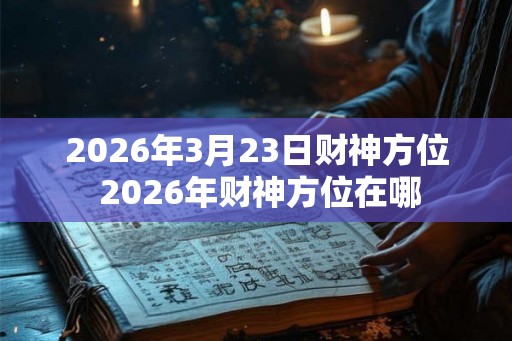 2026年3月23日财神方位 2026年财神方位在哪 2026年3月23日财神方位 2026年财神方位在哪