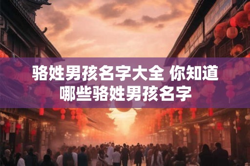 骆姓男孩名字大全 你知道哪些骆姓男孩名字 骆姓男孩名字大全 你知道哪些骆姓男孩名字