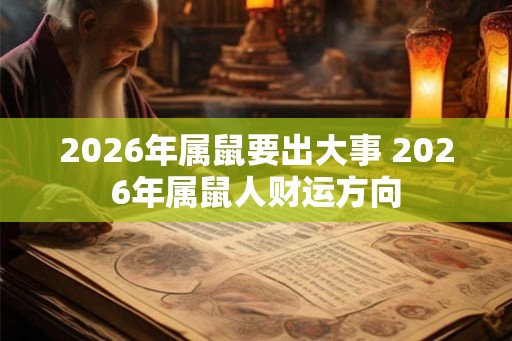 2026年属鼠要出大事 2026年属鼠人财运方向